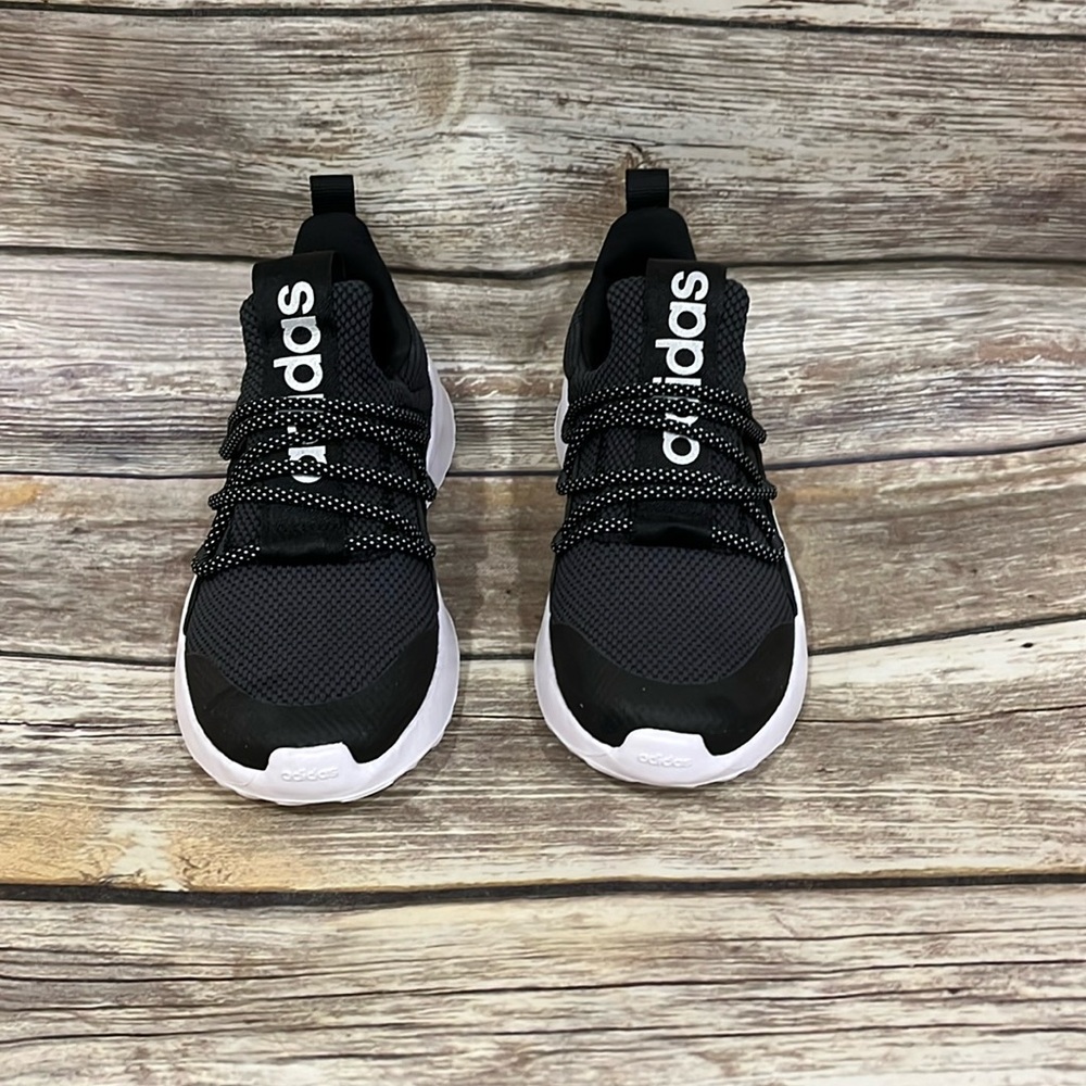 Boys Adidas Shoe Black/White, Sz 3